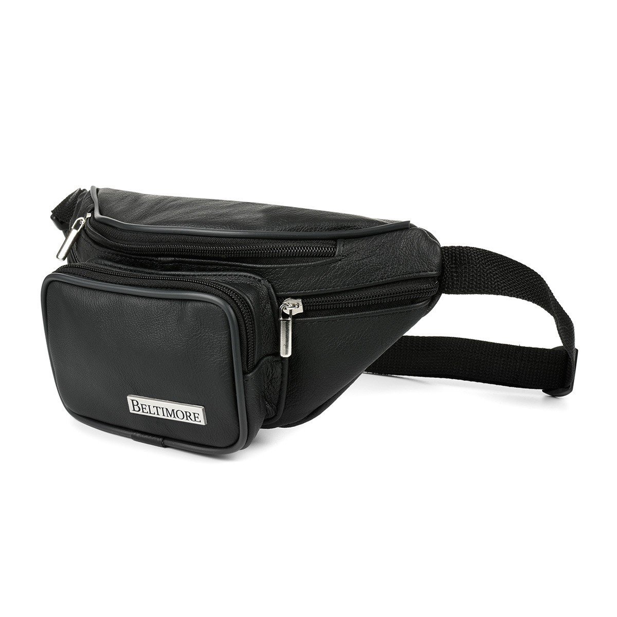 Saszetka nerka skórzana biodrówka czarna Beltimore F42 czarny