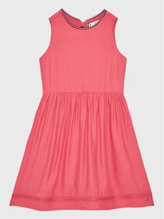 Tommy Hilfiger Sukienka codzienna Ceremonial KG0KG07020 M Różowy Regular Fit - Sukienki i spódniczki dla dziewczynek - miniaturka - grafika 1