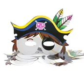 Dodatki do strojów karnawałowych - GO Maska Pirat z piórami - 6 szt. PF-MPIR - miniaturka - grafika 1