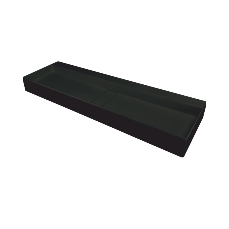 Deante Umywalka granitowa nablatowa Blur czarna nero CQB_NU2S