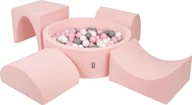 Suche baseny - KiddyMoon KiddyMoon Piankowy plac zabaw PPZP-OK30D-135 z piłeczkami różowy: biały-szary-pudrowy róż basen 300/górka/tunel/rampa L/półwałek L Zabawka plac zabaw - miniaturka - grafika 1