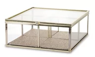 Pudełka i szkatułki - Szkatułka szklana oprawa metal 7x16x16,5 cm - miniaturka - grafika 1