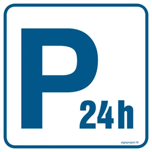 RA075 PARKING PŁATNY - CZYNNY CAŁĄ DOBĘ, PN - PŁYTA PCV 1MM; (300X300MM) - Systemy ekspozycyjne i znaki informacyjne - miniaturka - grafika 1