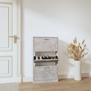 Lumarko Szafka na buty, szarość betonu, 59x17x108 cm - Szafki na buty - miniaturka - grafika 1