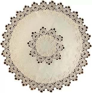 Nakładka Z Gipiurą, 85Cm, Beżowa Geometryczna, G01-03-K - Obrusy i serwetki - miniaturka - grafika 1
