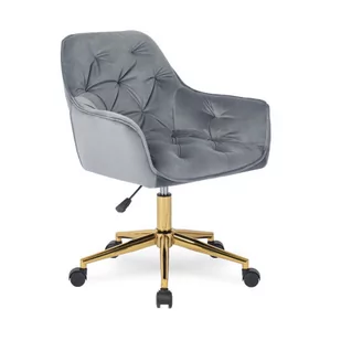 Fotel biurowy, krzesło biurowe Szary obrotowy welurowy fotel biurowy - Xami 4X - Fotele i krzesła biurowe - miniaturka - grafika 1