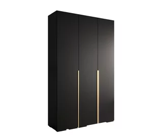 Szafa ubraniowa garderoba z półkami INOVA 1 1,5SZ czarny+złoty - Szafy - miniaturka - grafika 1