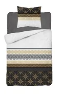 Pościel - Detexpol Pościel bawełniana 140x200 glamour ornamenty grafitowa złota 3835 A Bawełna 88 - miniaturka - grafika 1