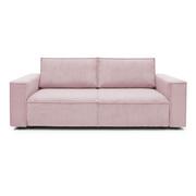 Sofy i kanapy - Jasnoróżowa sztruksowa sofa rozkładana Bobochic Paris Nihad, 245 cm - miniaturka - grafika 1