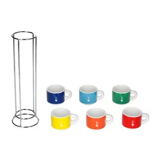 Bialetti Zestaw filiżanek do espresso na stojaku Color 6 sztuk 8427-uniw - Filiżanki - miniaturka - grafika 2
