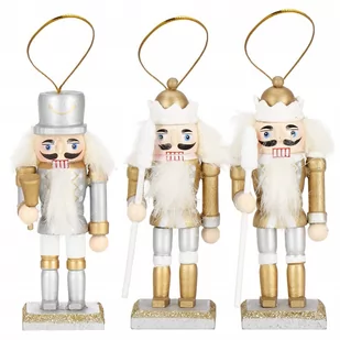 Zawieszki choinkowe 3 sztuki dziadek do orzechów drewniane ozdoby świateczne - Bombki - miniaturka - grafika 1