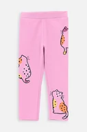 Spodnie i spodenki dla dziewczynek - Coccodrillo legginsy niemowlęce kolor różowy z nadrukiem - miniaturka - grafika 1
