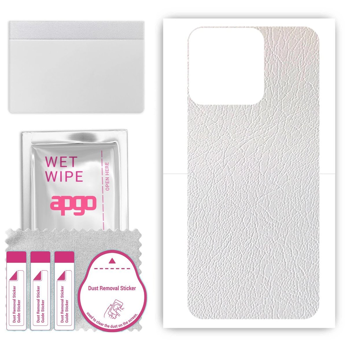 Folia naklejka skórka strukturalna na TYŁ do ZTE Blade V50S - Skóra Biała - apgo SKINS