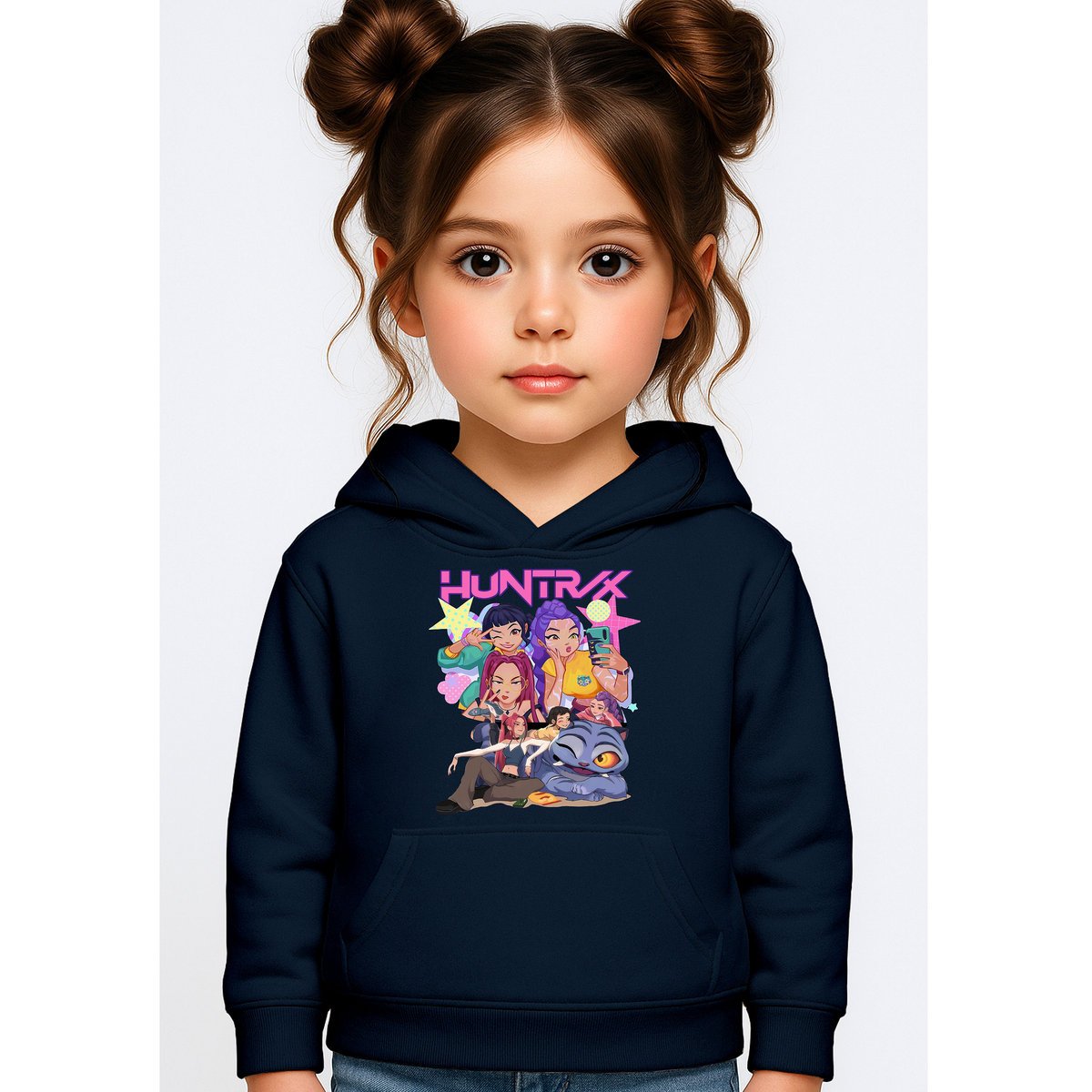 BLUZA DZIECIĘCA KPOP DEMON HUNTERS HUNTRIX 134-140 Z KAPTUREM BAWEŁNIANA