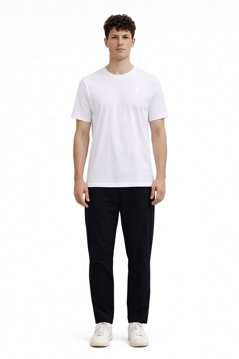 TRUSSARDI T-SHIRT MĘSKI Z LOGO KRÓTKI RĘKAW BIAŁY KLASYCZNY M I3A