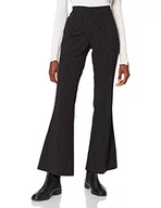 Spodenki męskie - Urban Classics Męskie spodnie Ladies Flared Pin Stripe Pants, czarny/biały, 5XL - miniaturka - grafika 1