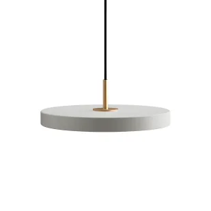 Wisząca lampa Asteria Mini z płaskim kloszem w szarym kolorze i wbudowanym oświetleniem LED - Lampy sufitowe - miniaturka - grafika 1