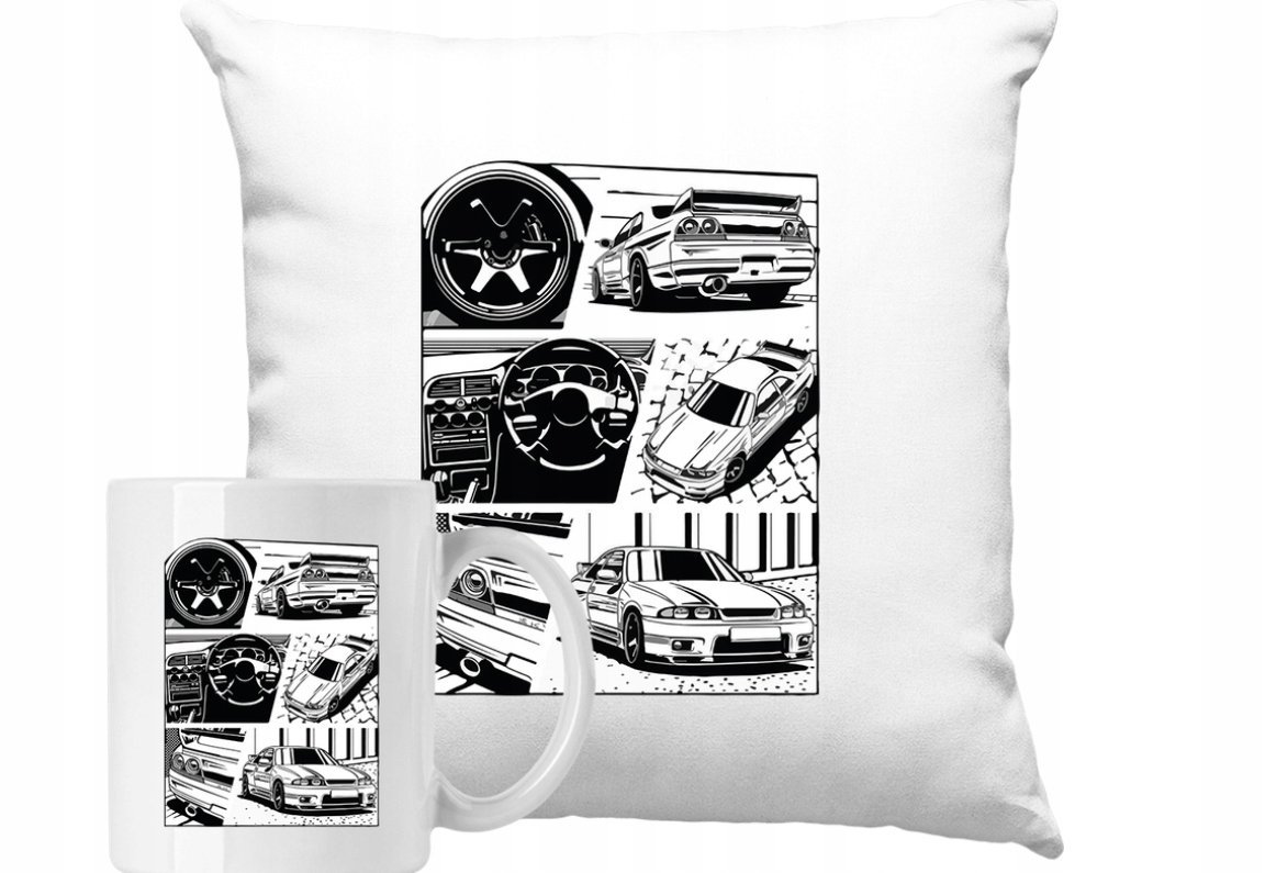 ZESTAW PODUSZKA + KUBEK Samochód Dla Fana Pomysł na Prezent #2