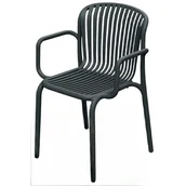 Fotele i krzesła ogrodowe - Krzesło ogrodowe FERNE Brene 446U Czarny - miniaturka - grafika 1