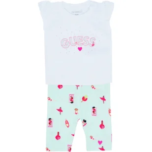 Guess Komplet T-SHIRT+LEGGINGS | Regular Fit - Dresy i komplety dla dziewczynek - miniaturka - grafika 1