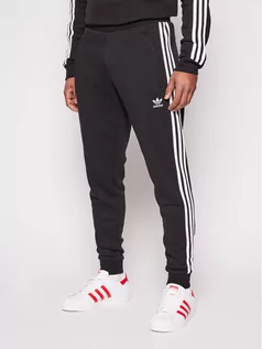 Spodnie sportowe męskie - Adidas Spodnie dresowe 3-Stripes GN3458 Czarny Fitted Fit - grafika 1