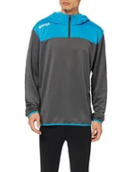 Bluzy męskie - Kempa męska bluza z kapturem Emotion 2.0 Quarter Zip Hoodie czarny Anthra/Kempablau S - miniaturka - grafika 1