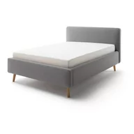 Łóżka - Szare łóżko dwuosobowe ze stelażem i schowkiem Meise Möbel Mattis, 140x200 cm - miniaturka - grafika 1