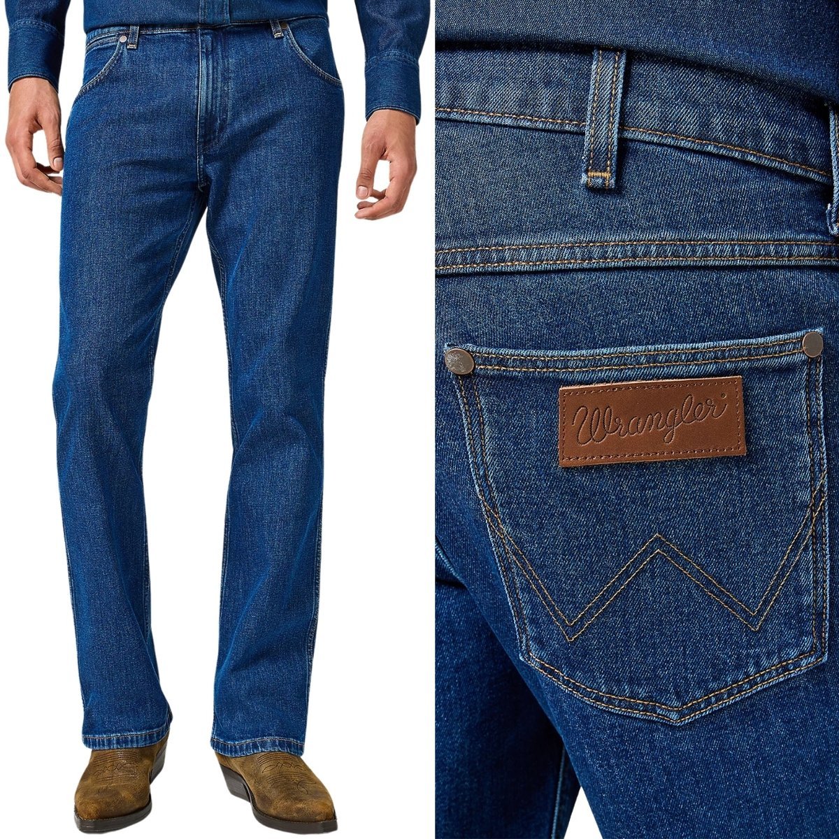 Wrangler HORIZON REGULAR BOOT Soft Fade ROZSZERZANE CIEMNY DżINS W33 L34