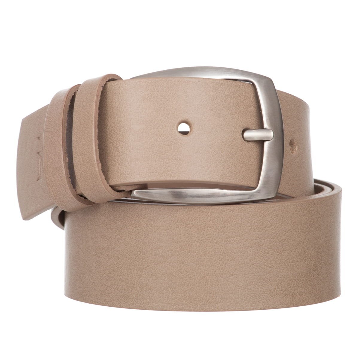 Klasyczny Pasek Damski VerMari Skórzany Ciemny Beż 4 cm