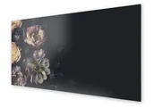 Dekoracje domu - Panel kuchenny HOMEPRINT Piwonie na czarnym tle 140x70 cm - miniaturka - grafika 1