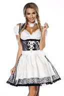 Sukienki - Atixo Damska sukienka premium Dirndl z bluzką na specjalne okazje, srebrny/biały/czarny, XXL - miniaturka - grafika 1