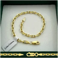 Bransolety męskie - BRANSOLETKA ZŁOTA MĘSKA 925/585 SREBRO ANKIER 19cm/3,5mm GRUBA + GRAWER - miniaturka - grafika 1
