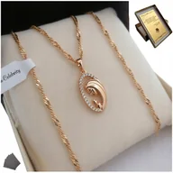 Łańcuszki - Złoty Łańcuszek + Medalik Matka Boska / Maryja 18K / Na Prezent + Grawer - miniaturka - grafika 1