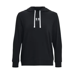 Damska Koszulka z długim rękawem UNDER ARMOUR RIVAL TERRY HOODIE 1369855-001 – Czarny - Koszulki i topy damskie - miniaturka - grafika 1
