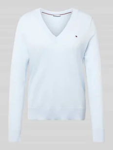 Sweter z dzianiny z prążkowanymi wykończeniami - Swetry damskie - miniaturka - grafika 1