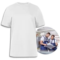 Koszulki męskie - VILS Biały, bawełniany t-shirt/koszulka unisex z okrągłym dekoltem L - miniaturka - grafika 1