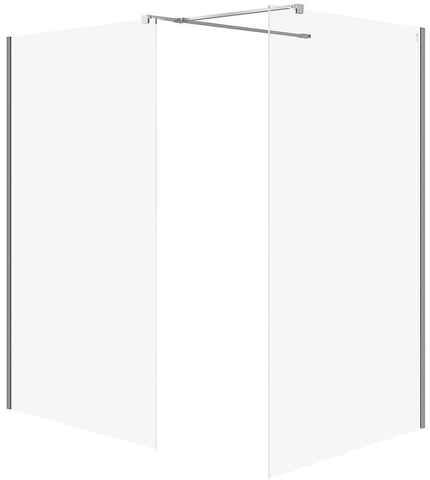 Cersanit kabiny walk-in SET B796: Kabina walk-in MILLE chrom 120x90x200 S601-183