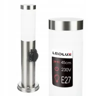 Lampy ogrodowe - Lampa ogrodowa stojąca słupek do LED E27 45cm OZDOBNY INOX Gniazdo - miniaturka - grafika 1