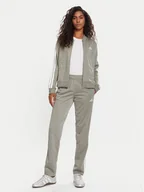 Dresy damskie - adidas Dres Essentials 3-Stripes JX0509 Zielony Regular Fit - miniaturka - grafika 1