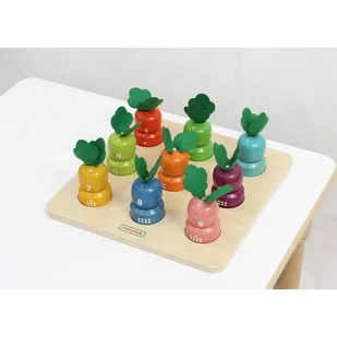 MASTERKIDZ Tablica Edukacyjna Warzywa Nauka Liczb i Kolorów Montessori - Układanki dla dzieci - miniaturka - grafika 6