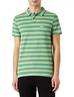 Koszulki męskie - Wrangler Męska koszulka polo w paski, Tea Leaf, rozmiar 4XL, Tea Leaf, 4XL - miniaturka - grafika 1