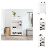 Szafki na buty - vidaXL Szafka na buty biała 60x35x105 cm materiał drewnopochodny - Szafki - miniaturka - grafika 1