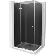 Kabiny prysznicowe - Mexen Roma kabina prysznicowa uchylna 70x90 cm, grafit, chrom + brodzik Flat, biały - miniaturka - grafika 1