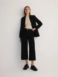 Reserved - Jeansy culotte z paskiem - czarny - Spodnie damskie - miniaturka - grafika 1