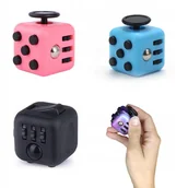 Zabawki sensoryczne - Zabawka KOSTKA ANTYSTRESOWA FIDGET TOYS GNIOTEK Z PRZYCISKAMI POKRĘTŁAMI - miniaturka - grafika 1