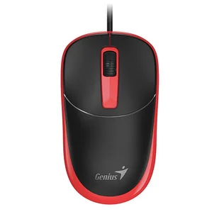 Mysz przewodowa, Genius DX-123, czarno-czerwona, optyczna, 1200DPI - Myszki - miniaturka - grafika 1
