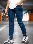 Spodnie męskie - Granatowe spodnie jeansowe męskie slim fit Denley 5066 - miniaturka - grafika 1
