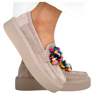 Mokasyny Filippo Dp6765 Buty Damskie Wygodne Skórzane Beżowe 36 Półbuty - Półbuty damskie - miniaturka - grafika 1