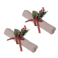 Ozdoby bożonarodzeniowe - Obrączki na serwetki świąteczne, 2 szt. - miniaturka - grafika 1