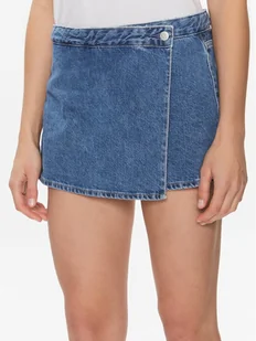 Calvin Klein Jeans Szorty jeansowe Wrap Skort J20J223300 Niebieski Regular Fit - Spodnie sportowe damskie - miniaturka - grafika 1